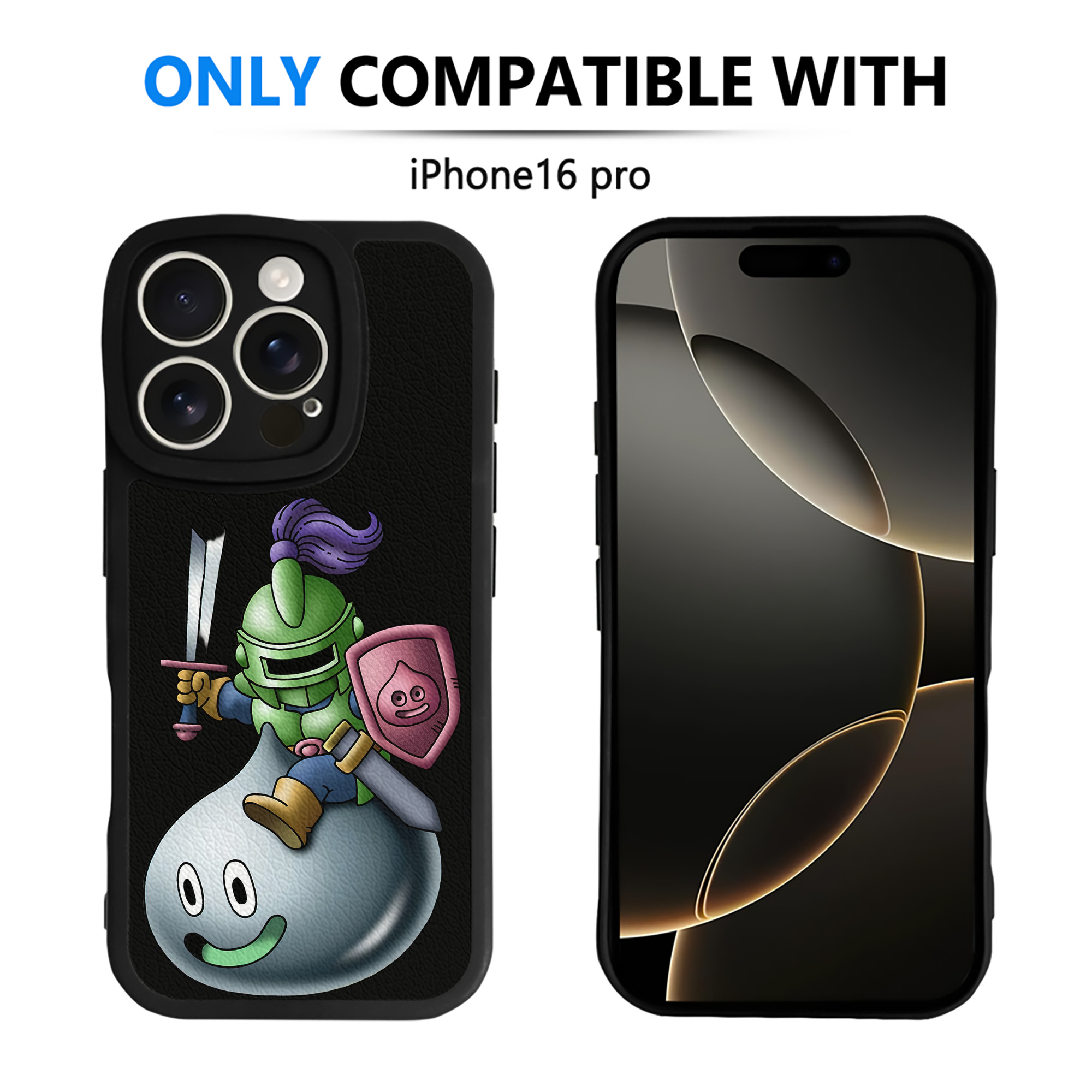 （画像用） ドラゴンクエスト Doragon Kuesuto Dragon Quest 【iPhone 16シリーズ対応】シリコンスマホケース（レザー調） 材質：シリコン